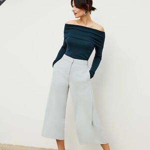 NWOT MM La Fleur The Zhou Culotte—Crepe in "Fog" color.